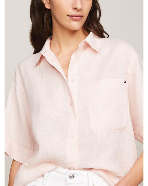 Tommy Hilfiger Pink Relaxed Fit Short Sleeve Shirt