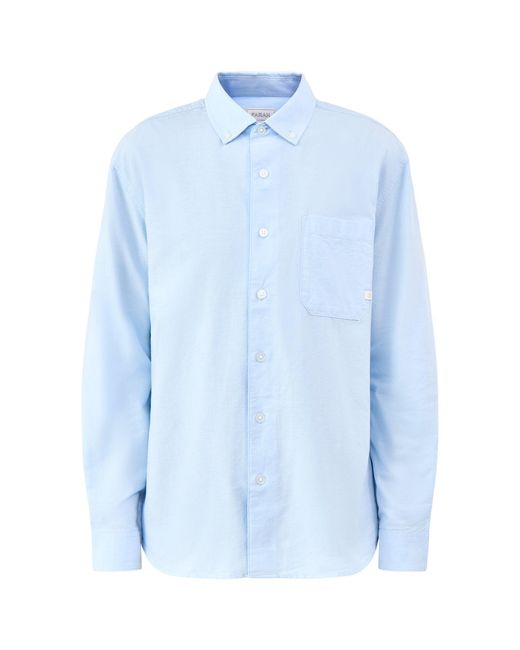 Farah Blue Brewer Organic Long Sleeve Shirt for men