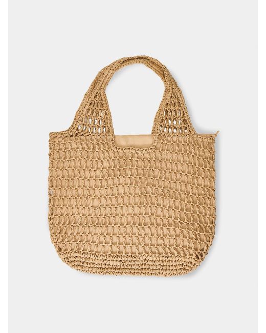 Pieces Natural Pckamille Straw Shopper Tote Bag Neutral