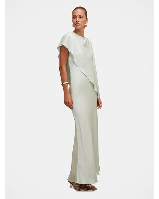 Forever New White Zinnia Cape Maxi Dress