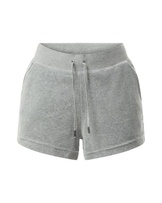 Juicy Couture Gray Women's Classic Velour Short With Back Pocket