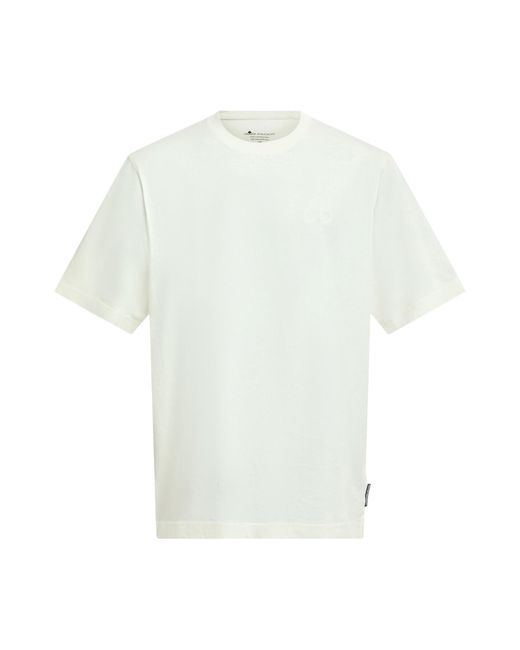 Moose Knuckles White Men's Henri Logo Embroidered T-shirt for men