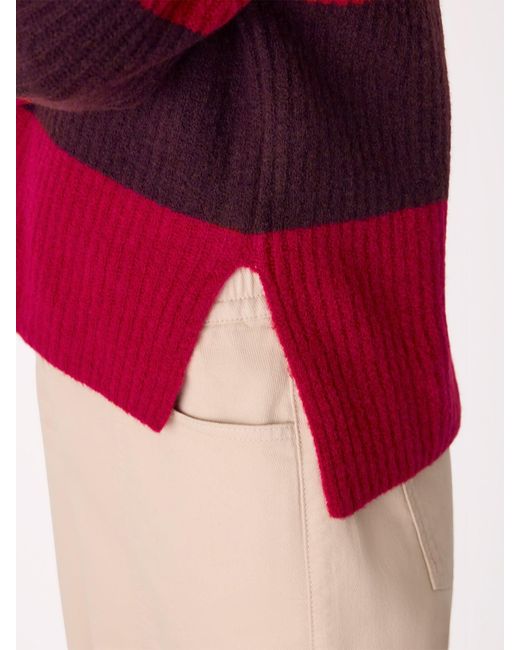 Whistles Red Mix Wide Stripe Knit, Wool