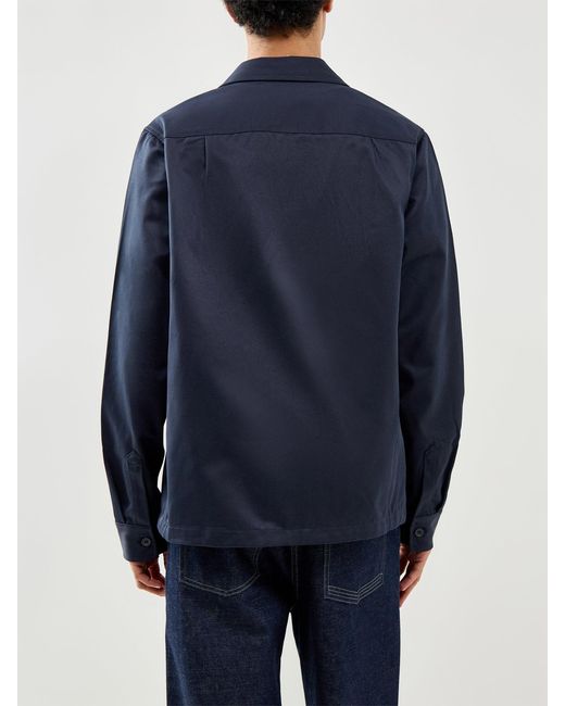 Fred Perry Blue Twill Overshirt for men