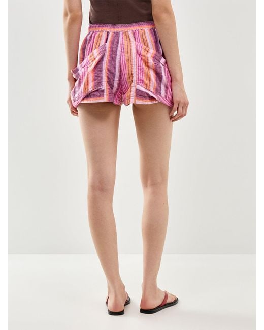 Free People Red Good Fortune Stripe Short