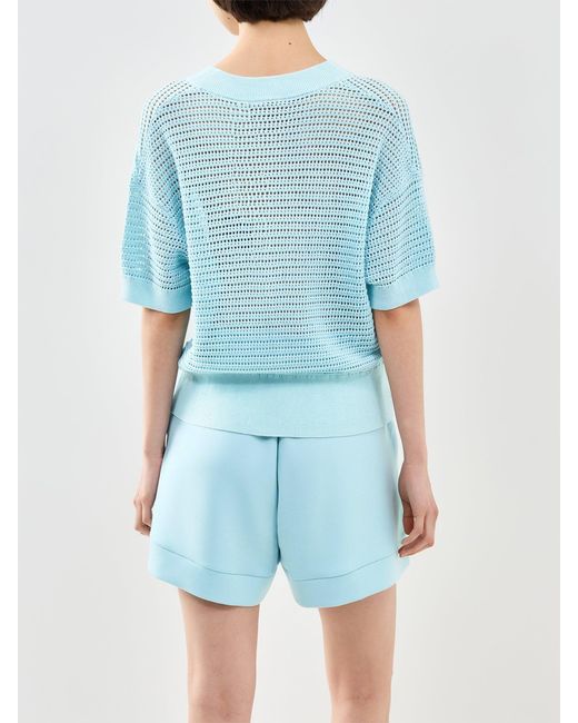 Varley Blue Callie Knit Top