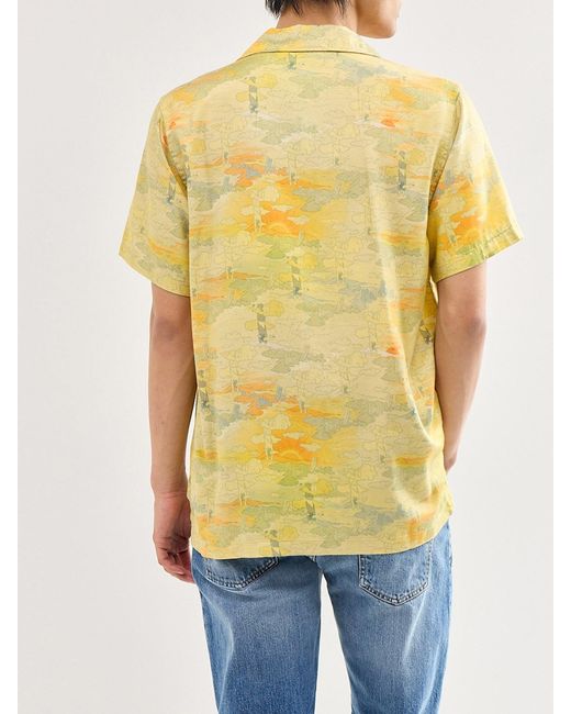 Nudie Jeans Yellow Arvid Hawaii Shirt Drift Away for men