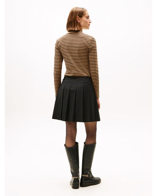 Tommy Hilfiger Black Timeless Blend Pleated Mini Skirt