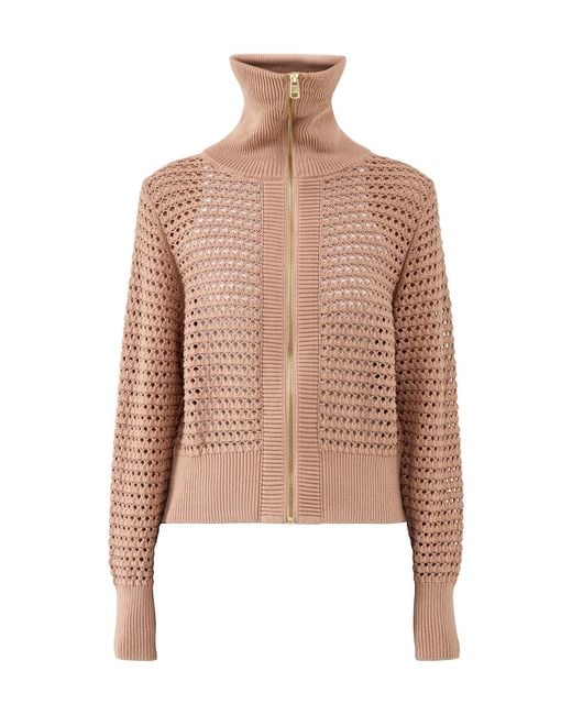 Varley Pink Eloise Full Zip Knit Cardigan