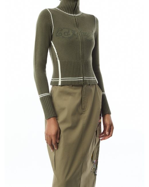 Ed Hardy Green Life Before Knitted Zip Thru Jacket