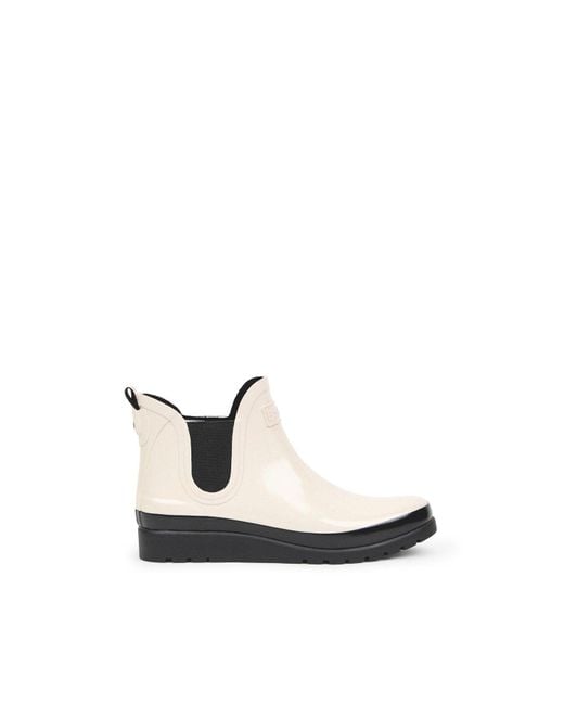 Barbour White Alexa Lou Wedge Wellie Boots