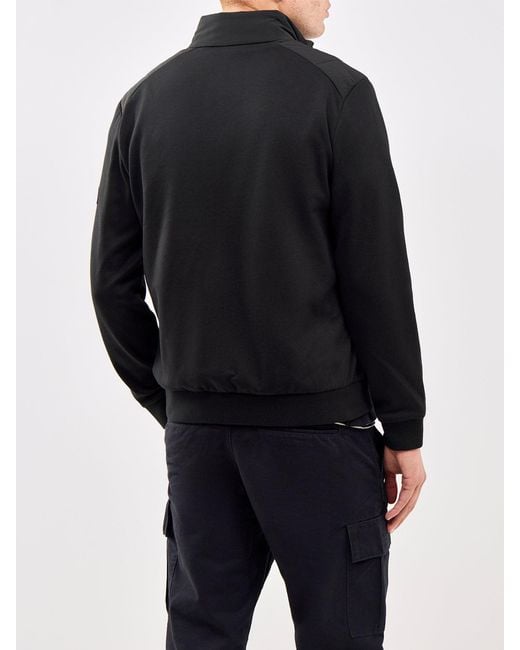 Barbour Black Collins Baffle Quilted Zip Through Sweatshirt for men