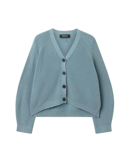 Whistles Blue V Neck Cardigan