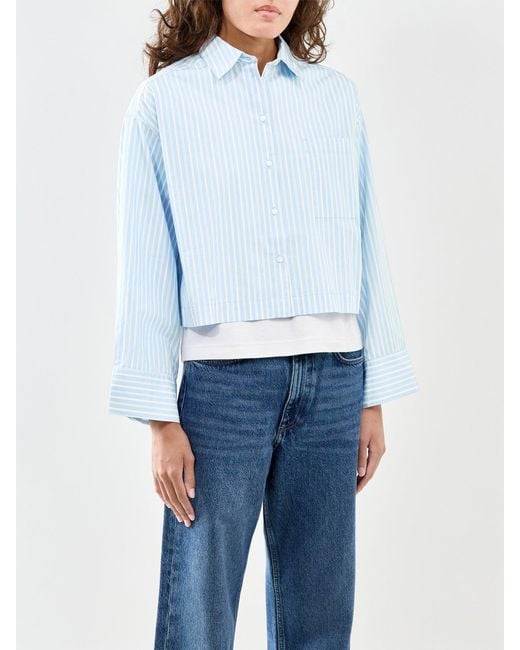 SELECTED Blue Cropped Boxy Shirt