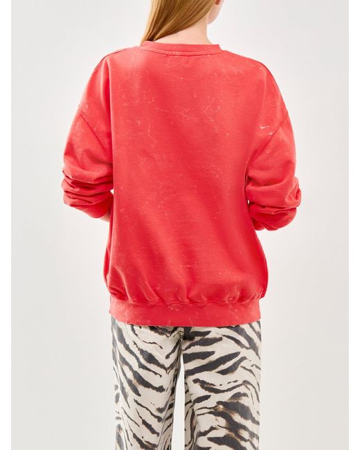Ganni Red Isoli Cherry Wash Effect Sweatshirt