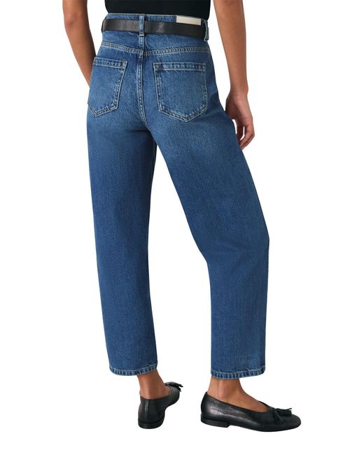 Whistles Blue High Waist Barrel Leg Jean