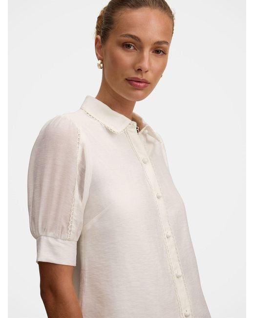 Forever New White Finley Trim Detail Blouse