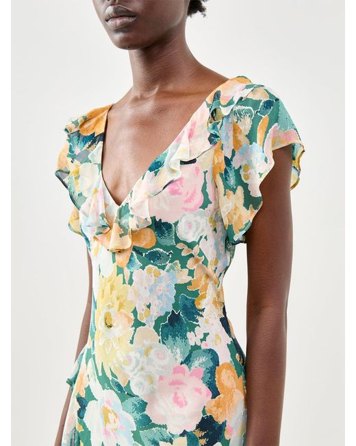 Rixo Green Meadow Dress Multi