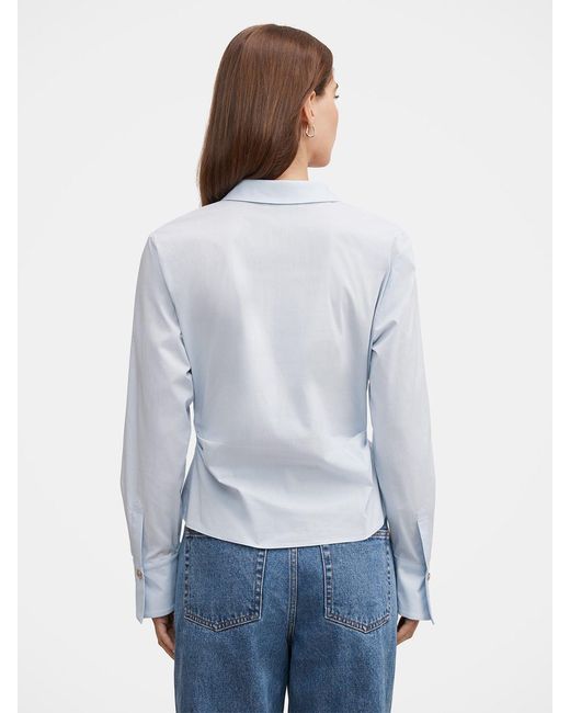 Forever New Blue Ainsley Gathered Shirt