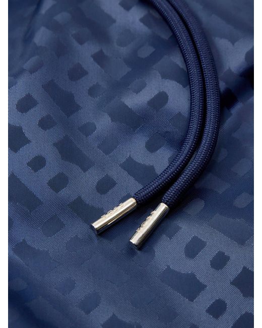Boss Blue Monogram Swim Shorts for men