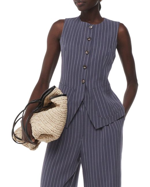 Whistles Blue Women's Lottie Pinstripe Waistcoat