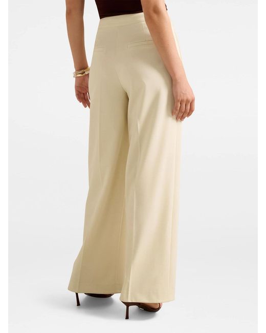 Forever New White Gigi Button Tab Wide Leg Pants