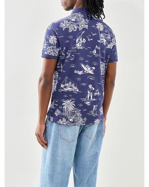 Polo Ralph Lauren Blue Ralph Lauren Island Printed Polo Shirt for men