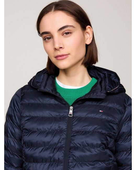 Tommy Hilfiger Blue Down-Filled Hooded Zip-Thru Jacket