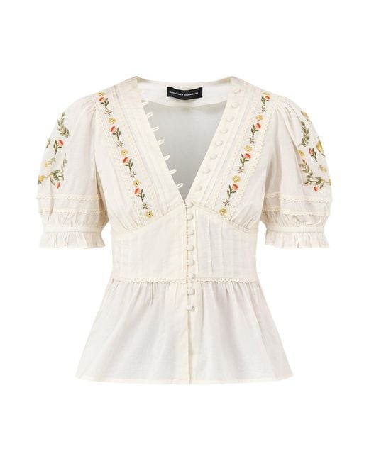 Nobody's Child White Elizabeth Scarlett Seren Embroidered Blouse