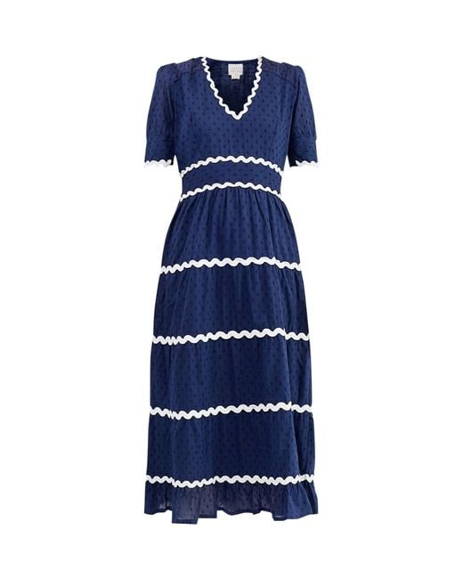 Aspiga Blue Viola Ric Rac Maxi Dress