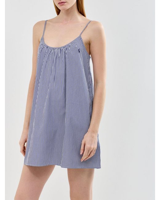 Polo Ralph Lauren Purple Shirting Stripes Slip Dress