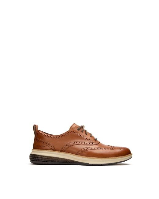 Cole Haan Brown Original Grand Energy Weave Wingtip Shoes for men