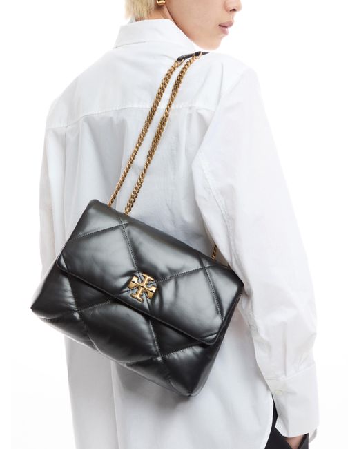 Tory Burch Black Women's Kira Diamond Quilt Convertible Shoulder Bag