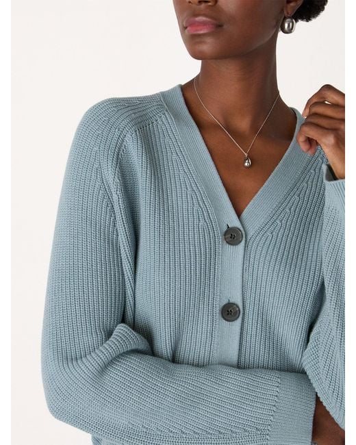 Whistles Blue V Neck Cardigan