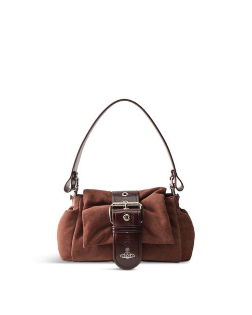Vivienne Westwood Brown Hazel Suede Treasure Handbag