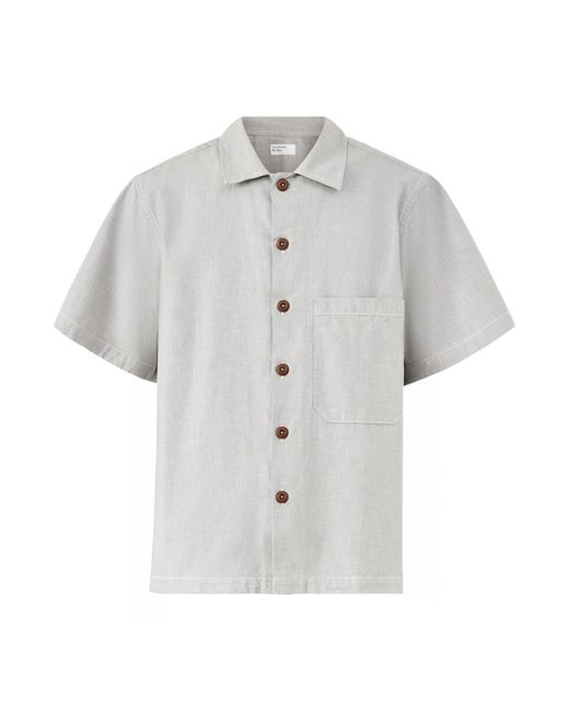 Universal Works White Short Sleeve Fatigue Shirt for men
