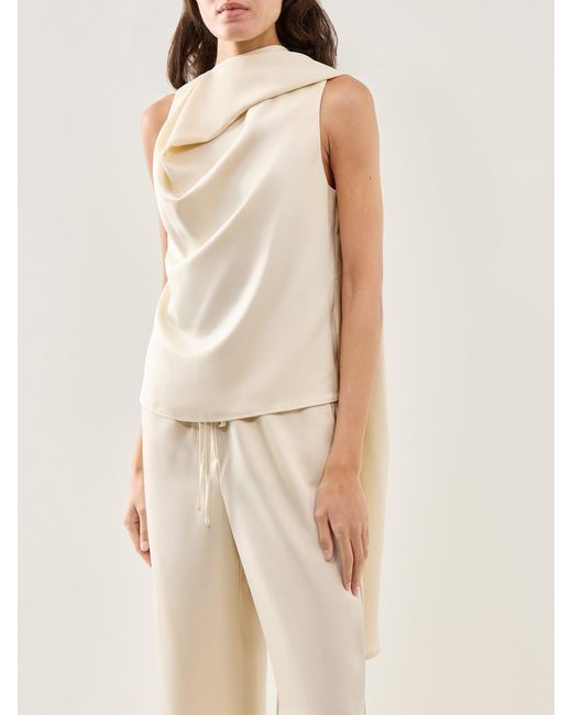 Pretty Lavish Natural Breya Scarf Halter Top Cream