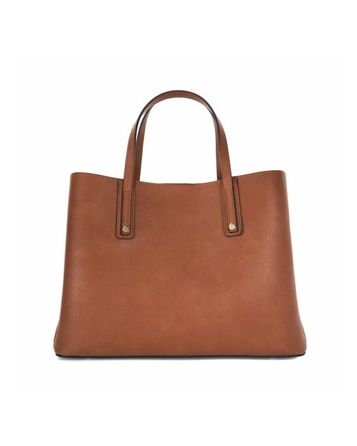 Dune Brown Structured Shoulder Bag