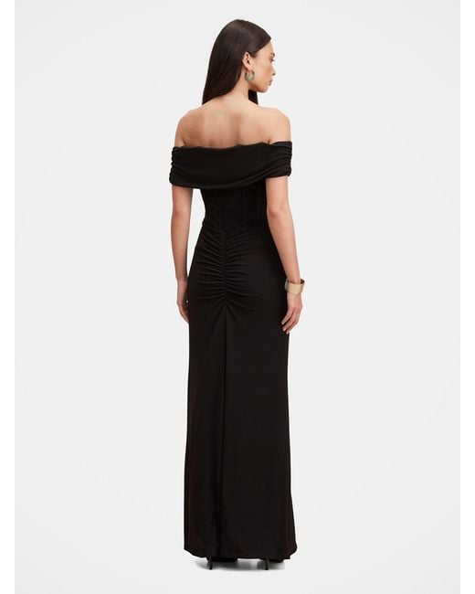 Forever New Black Ania Ruched Bardot Maxi Dress