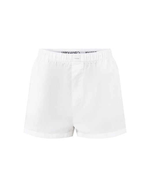 Calvin Klein White Poplin Pyjama Shorts