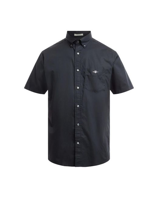Gant Black Men's Poplin Short Sleeve Shirt for men