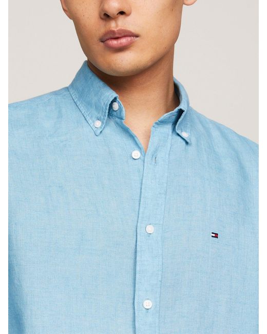 Tommy Hilfiger Blue Pigment Dyed Regular Fit Shirt for men