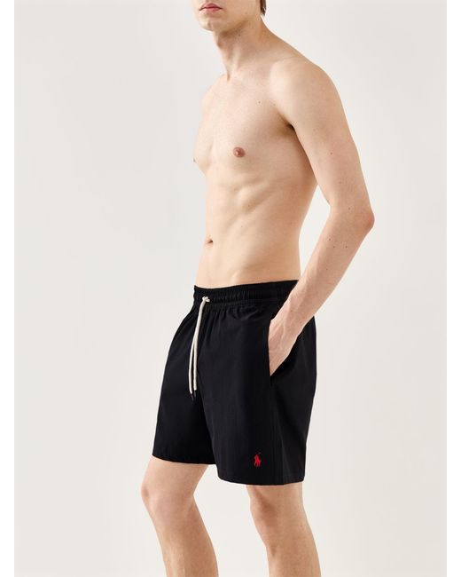 Polo Ralph Lauren Black 5.75-Inch Traveler Classic Swim Shorts for men