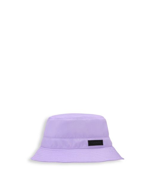 Ganni Purple Women's Recycled Tech Bucket Hat