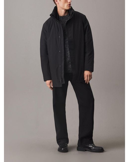 Calvin Klein Blue Mid Length Parka Jacket for men