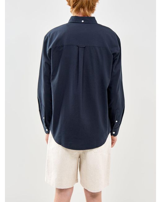 Farah Blue Brewer Organic Long Sleeve Shirt for men