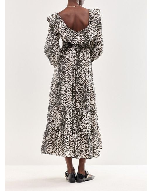 Rixo Multicolor Gabriel Leopard Midi Dress Multi