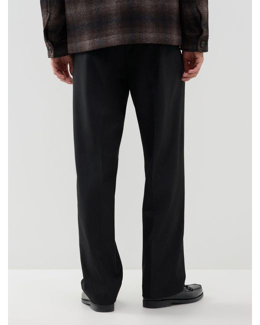 SELECTED Black Finn Flex Loose-Fit Trousers for men