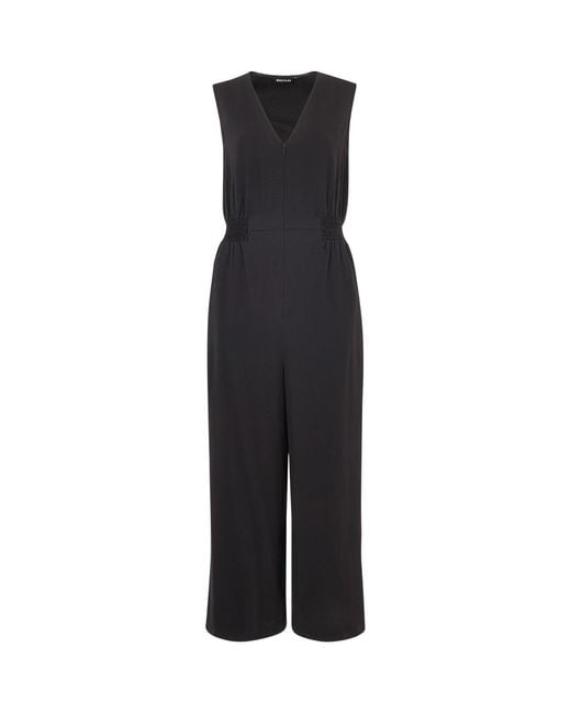 Whistles Black Remmie Cinched Waist Woven Jumpsuit