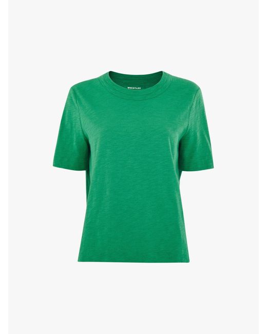 Whistles Green Women's Rosa Double Trim T-shirt